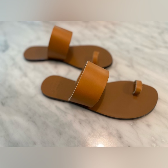 ATP Atelier BNWT NIB Astrid Leather Flat Sandals in Terra Brown - EU 38 - Picture 9 of 16